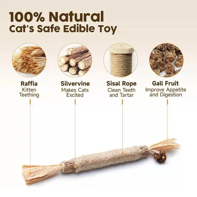 Silvervine Chew Sticks for Cats Chew Toys for Kittens Teeth Cleaning Calm Cat Anxiety Aggressive Chewers Cat Dental Toy ﻿ 4