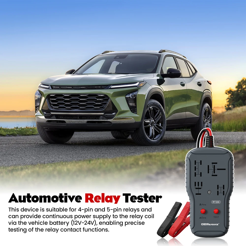 OBDResource 12V/24V Car Relay Tester 4Pin 5Pin Relay Detection Diagnostic Tool Professional Voltage Tester Battery Checker