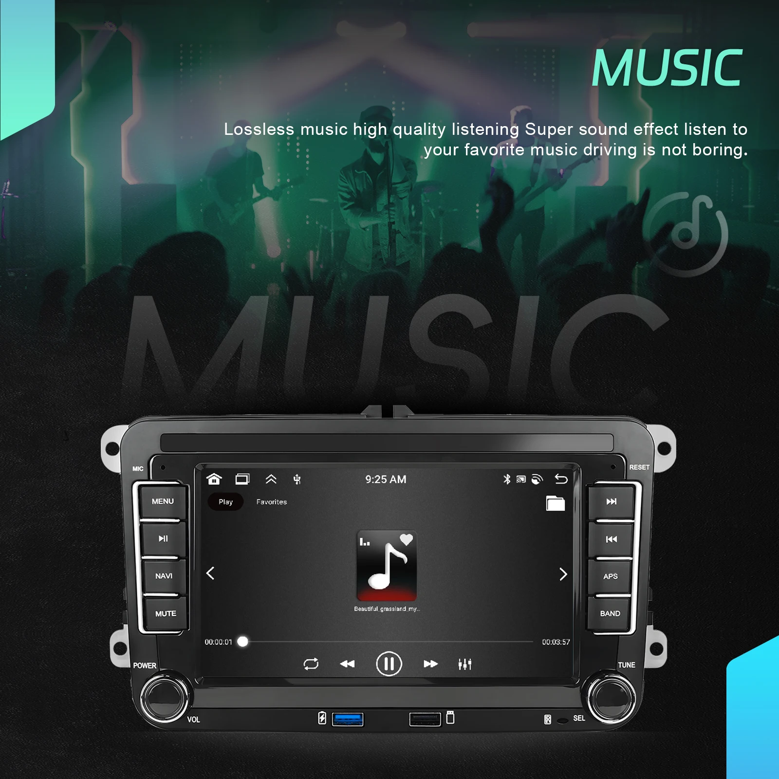 Podofo Autoradio für Seat/Altea ab 2005/2004, kabelloses CarPlay, Android-Headunit, GPS-Navigation, WIFI, FM/RDS, Auto-Player, BT, EQ – Detail 10