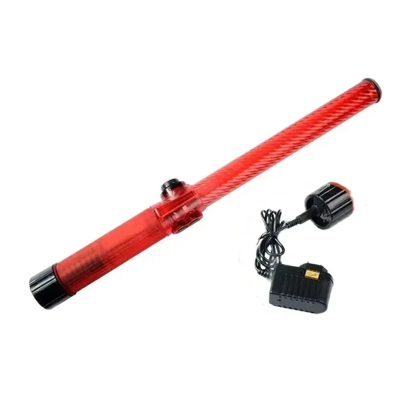 54Cm Batteria Ricaricabile Incorporata Led Traffic Red Warning Whistle Emergenza Ann Glo-Sticks Red Baton Light