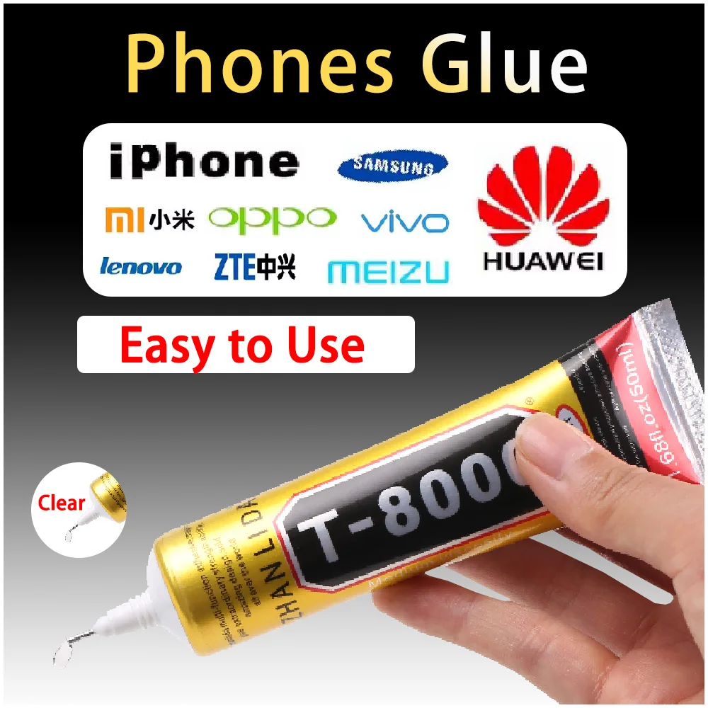 15/50/110ML Transparent T8000 Glue Clear Phone Repair Jewelry Craft Fiber Electronic Component Contact Adhesive T-8000 Sealant 6