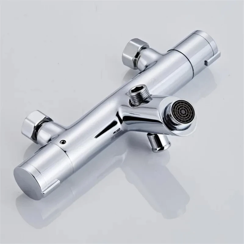 Chrome Thermostatic Shower Faucets Bathroom Thermostatic Mixer Tap Hot And Cold Bathroom Mixer Mixing Valve Bathtub Faucet