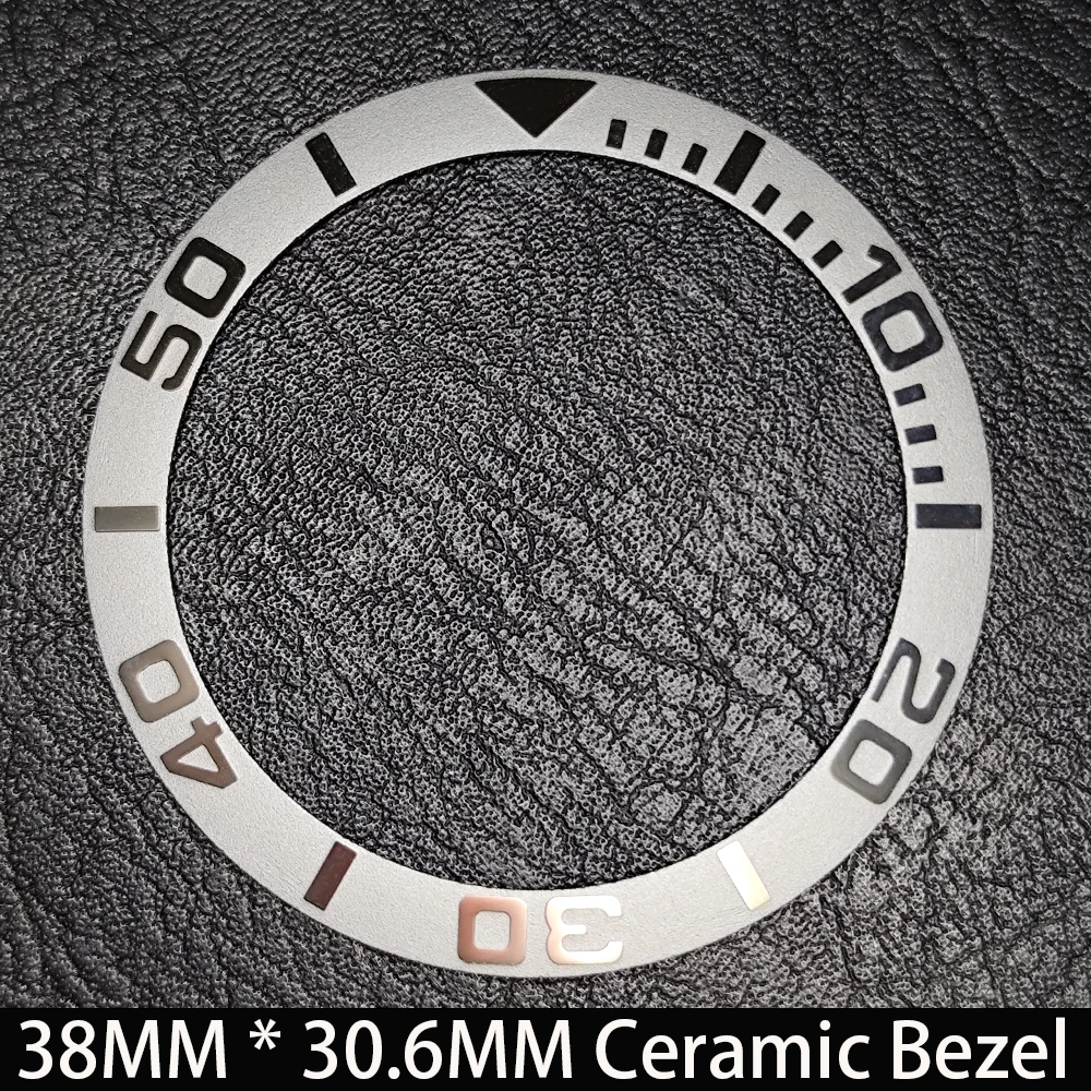 Elegant Blue Luminous Bezel GMT and Diving Watch Insert, Sloping 38mm x 30.6mm Ceramic/Aluminum