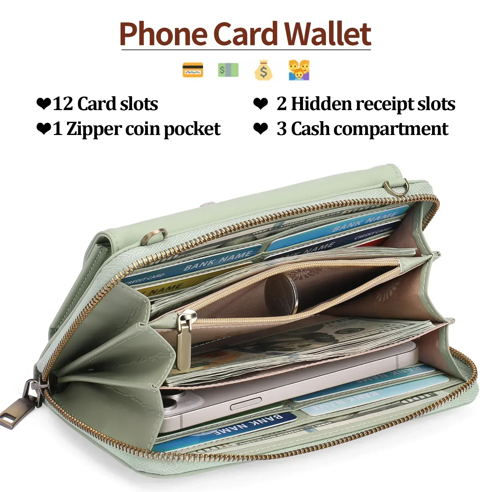 coin purse Genuine leather phone bag crossbody new summer cowhide wallet women's wallet one shoulder phone small bag mini 2