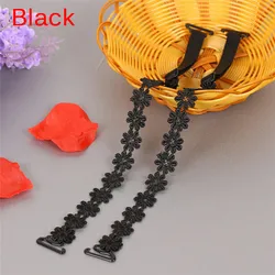 Elegant Floral Lace Adjustable Bra Straps - Anti - Slip Bridal & Party Accessory (Black)