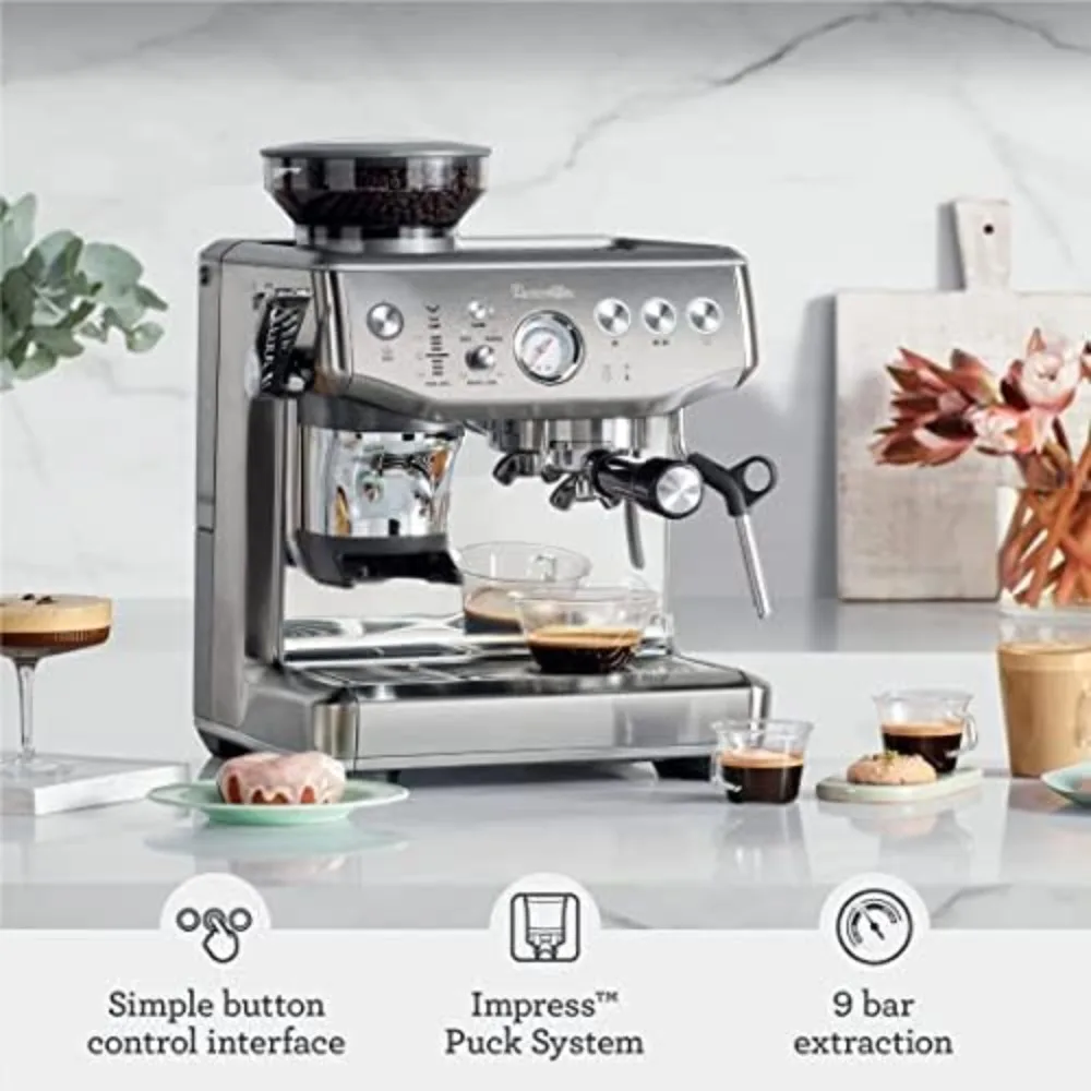 Espresso Machine with Grinder & Milk Frother, Espresso Maker with Assisted Tamping, Cappuccino & Latte Machine for Home 2