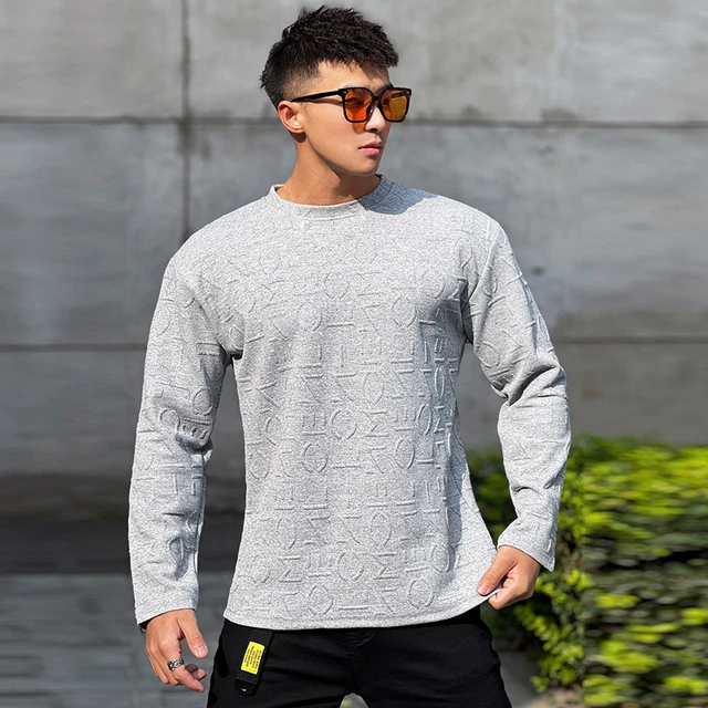 2023 NEW spring autumn Sports Men T-Shirt Running long sleeve Training Tops  Outdoor Jogging loose Breathable Gym T-Shirt