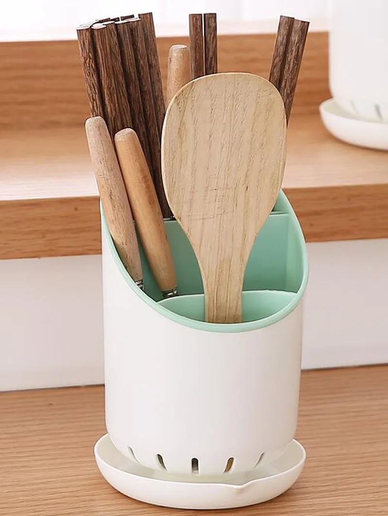 

New Design Free Installation Chopsticks Drain Rack PP Kitchen Holder Spoon Fork Storage Box Multi Home Cutlery Accessories