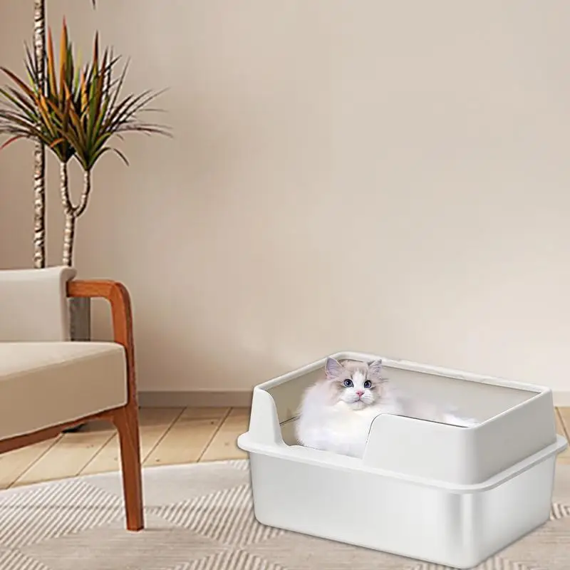 탈착식 뚜껑이 달린 오픈 탑 애완 고양이 쓰레기 트레이, 고양이 쓰레기통, 새끼 고양이 토끼 흰 족제비 기니피그용