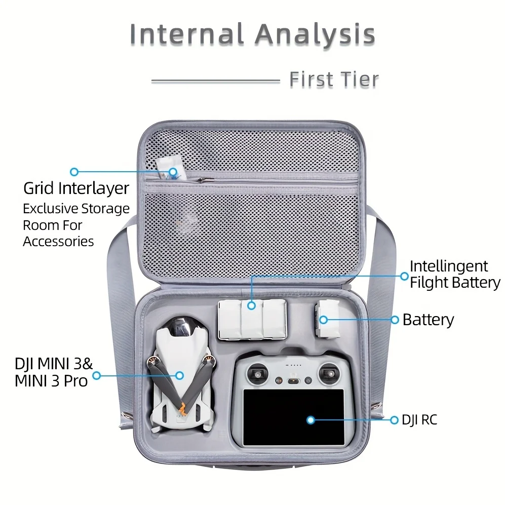 Carrying Case DJI Mini 3/3 Pro Travel Shoulder Bag Scratch-Resistant Mini 3/3 Pro Handbag Drone Accessories Bag