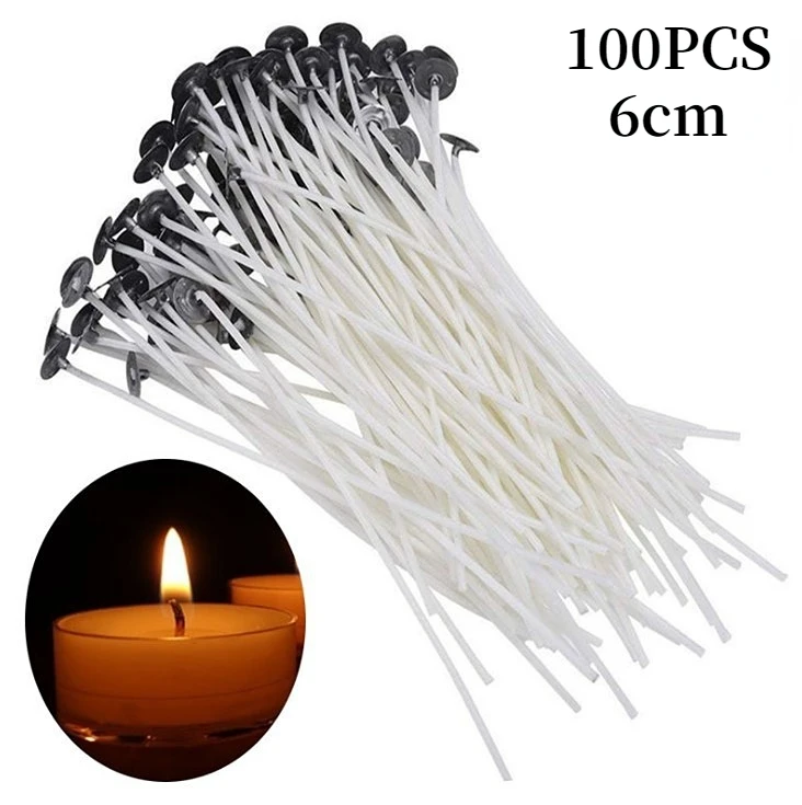 20PCS Wooden Candles Wick with Sustainer Tab DIY Candle Making Supplies Soy  Parffin Wax Wick for DIY candle material