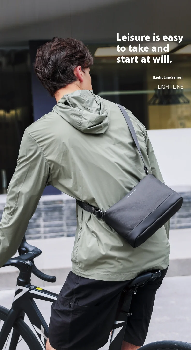 Lightweight Large Capacity Black Crossbody Messenger Bag for Men
