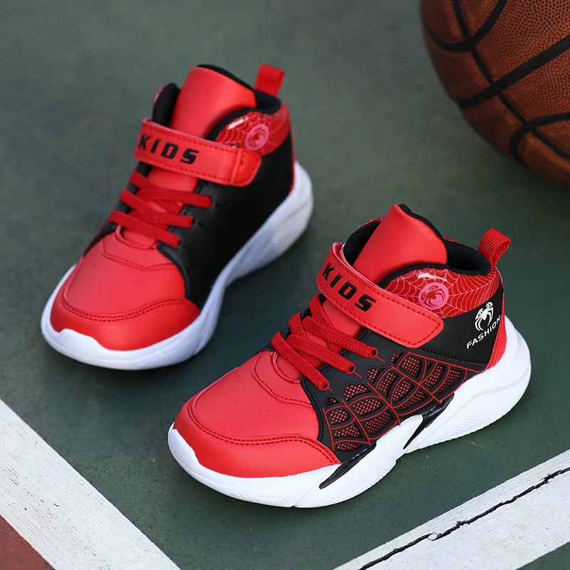 새로운 어린이 하이 탑 야외 운동화 소년 캐주얼 통기성 테니스 신발 편안한 소녀 미끄럼 방지 농구 스포츠 신발