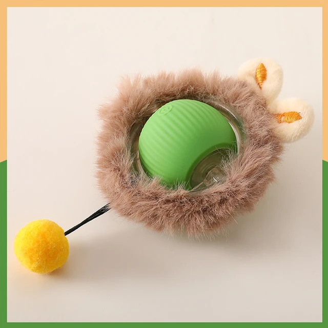 Smart Interactive Cat Toys Ball Fast Rolling in Pouch Hide and Seek Kitten Toy Motion Activated Interactive Cat Toy for Indoor 5