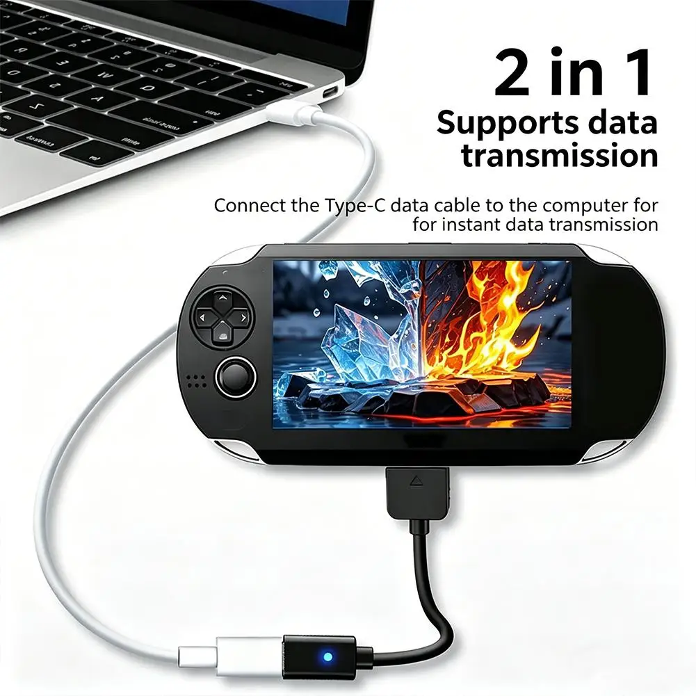 PS Vita 충전 케이블용 C형 여성 어댑터 검정색 10cm 게임 콘솔용 휴대용 짧은 충전기 데이터 동기화 라인