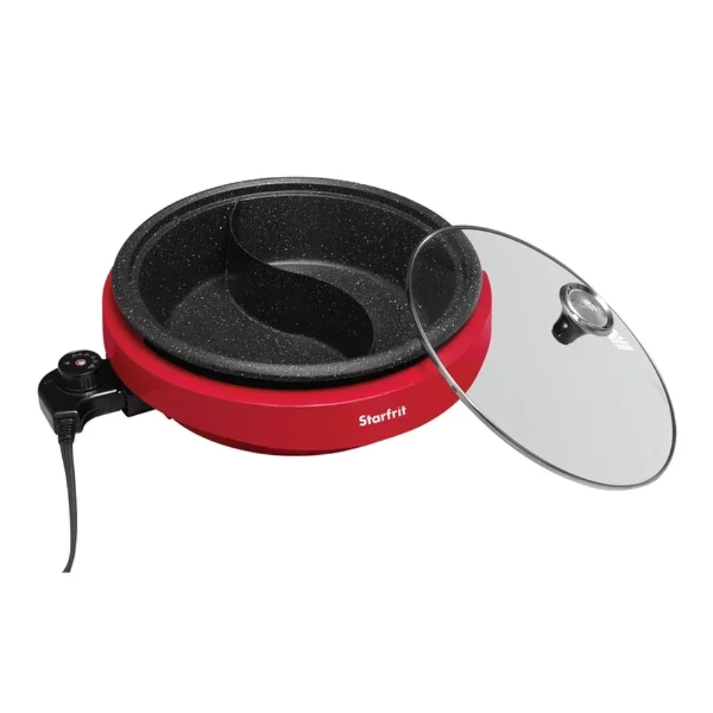 

NEW The Rock By Starfrit Dual-Sided 3.2-Quart Electric Hot Pot