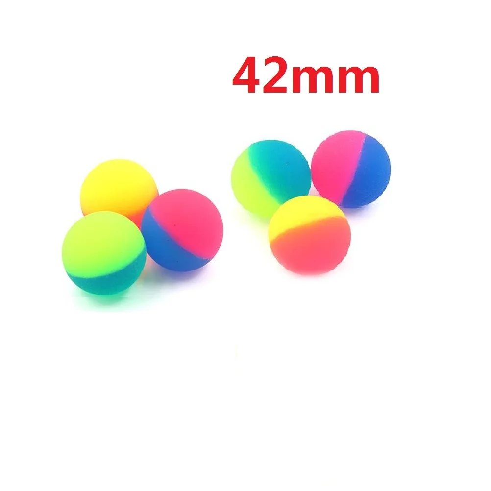 42/55mm Bicolor Elastic Ball Toy Children Colored Boy Bouncing Ball Rubber Kids Sport Games Elastic Jumping Balls 5