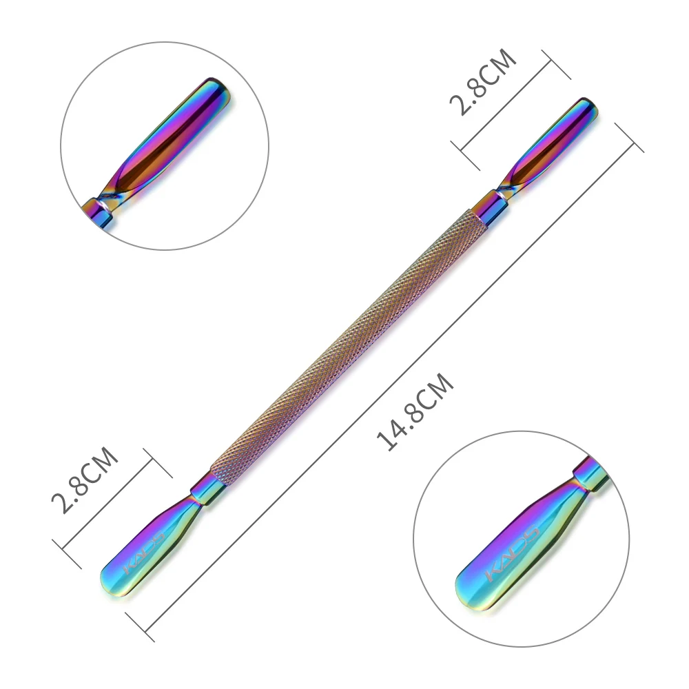 1PC Dual-ended Chameleon Scissor Nail Cuticle Pusher Rainbow Stainless Steel Manicure Nipper Dead Skin Remover Nail Art Tools
