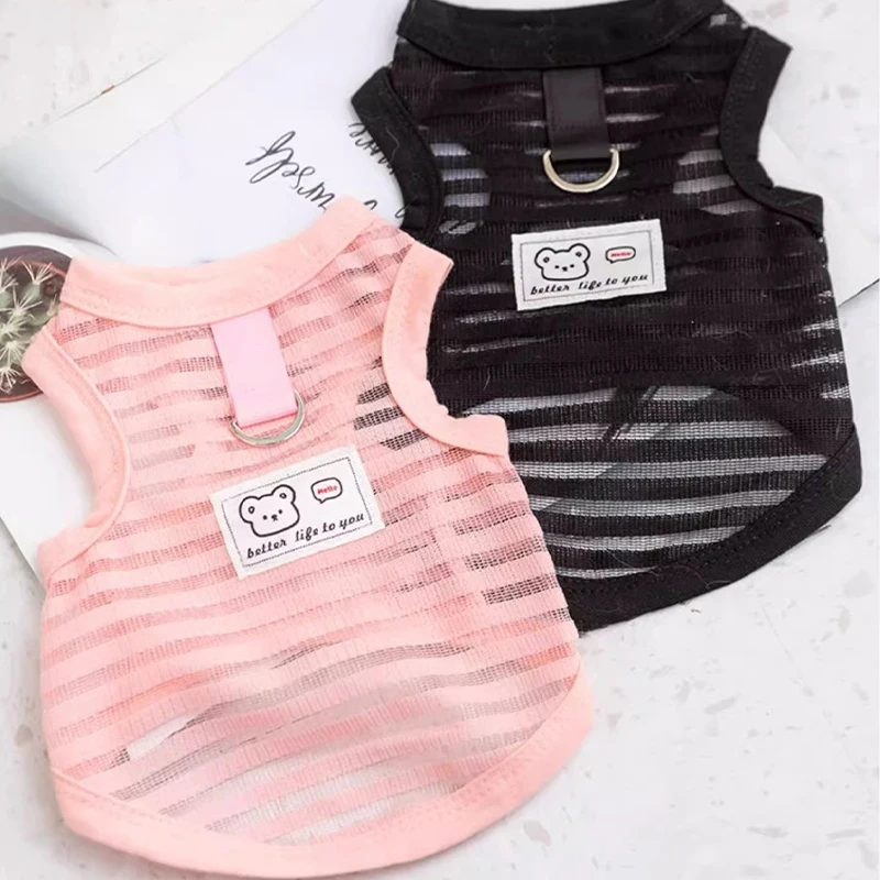 Dog Clothes Breathable Mesh Pet Dog Vest Dog Summer Clothes Thin Cooling T Shirt Chihuahua Bichon Costume Cat Clothing Girls Puppy Shirt
