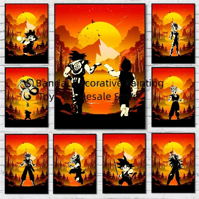 

Classic Japanese Anime Cartoon Canvas Painting Dragon Ball Super Saiya Goku Poster Print Mural Picture Wall Art Home Decor Gifts
