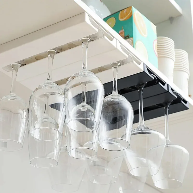 Bar Wine Glass Rack-Non-drilled Cup Holder In Kitchen and Dining Room,Upside-down Rack for Household Wine Glasses