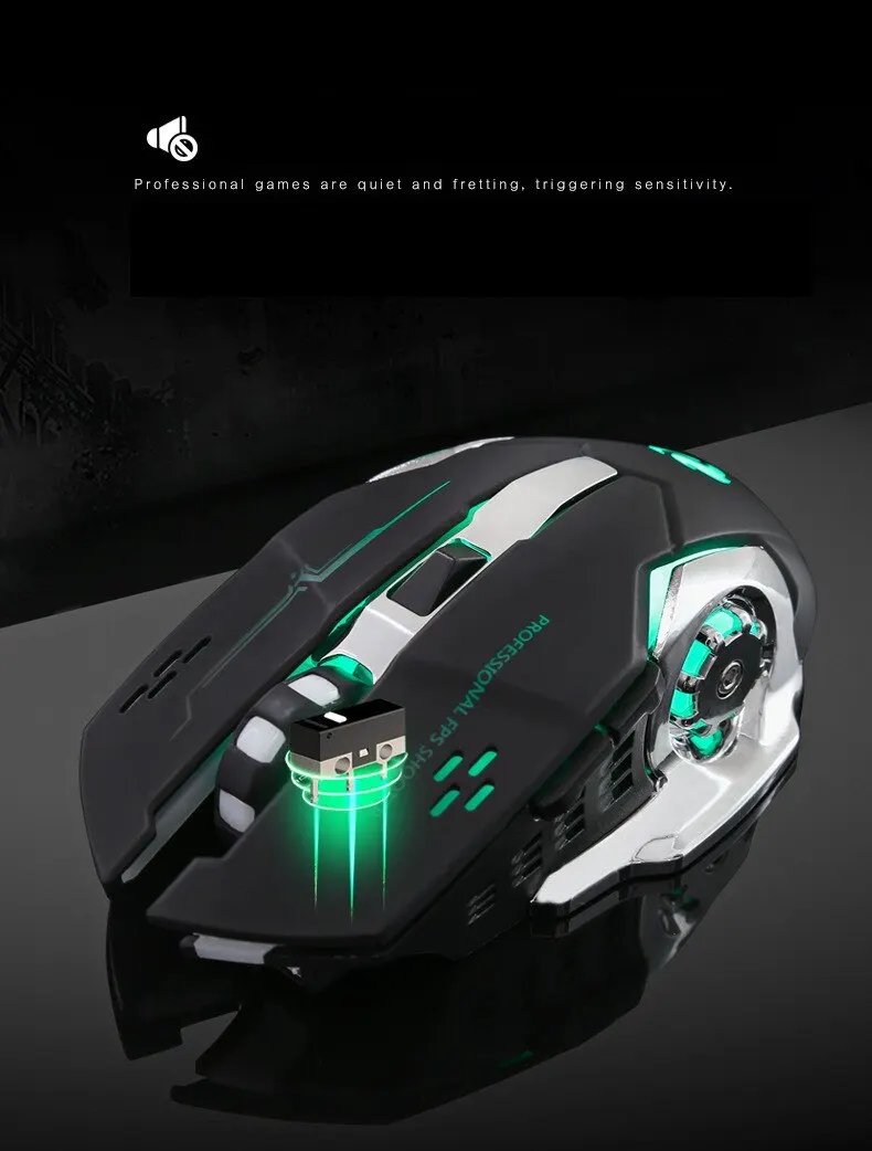 Rechargeable Wireless Mouse Gaming Computer Silent Bluetooth Mouse USB Mechanical E-Sports Backlight PC Gamer Mouse For Computer