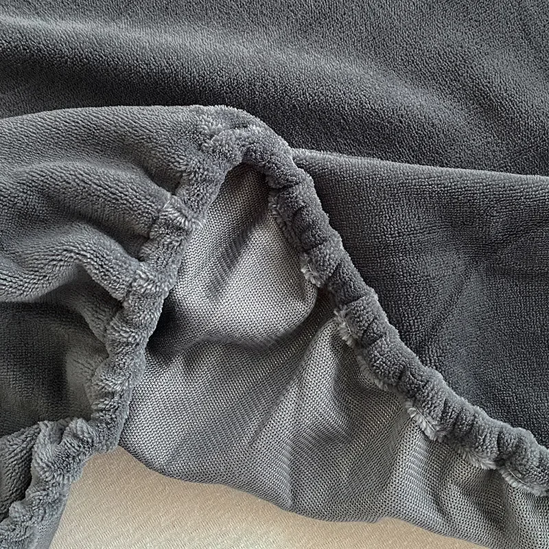 Fabric Fitted Sheet Velvet Fabric Fitted Sheet Soft Comfortable Bedspread Solid Color Mattress Cover Winter Warm Fitsheet Flannel Bed Protector