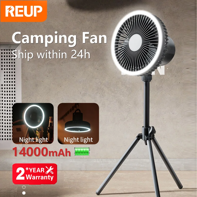 Reup 14000mah tragbarer camping ventilator decken ventilator usb