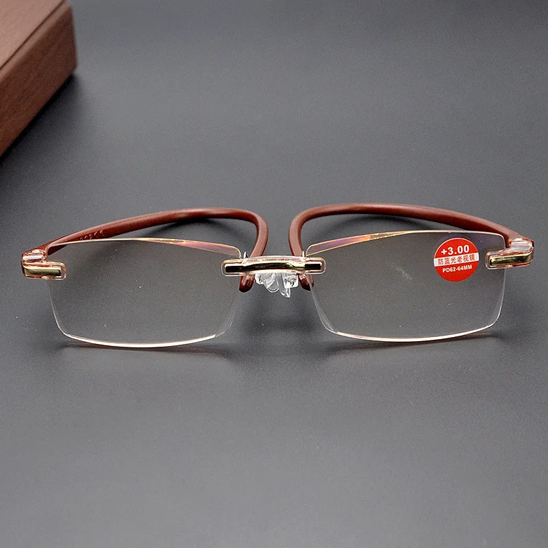 TR90 Anti Blauw Licht Blokkeren Randloze Leesbril Vrouwen Mannen Vierkante Frameloze Verziend Glazen Dioptrie + 1.0 1.5 2 2.5 4.0
