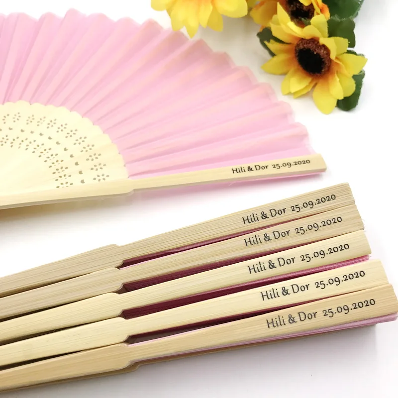 10/15pcs Customized Wedding Hand Held Fan Custom Printing Newlyweds