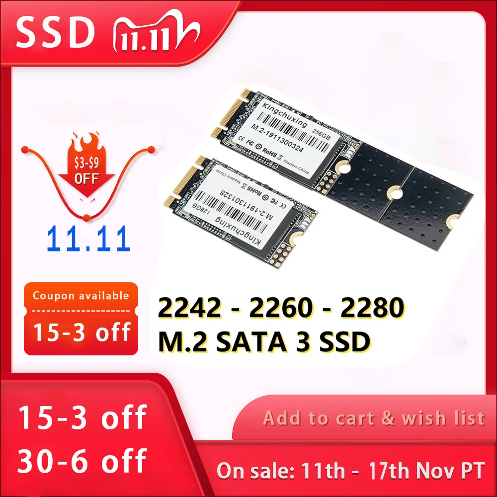 Kingchuxing-disco Rígido Ssd para Laptops m2 Sata M.2 Ngff Unidade de Estado Sólido 1tb 512gb 256gb 2242 2260 2280 Notebooks