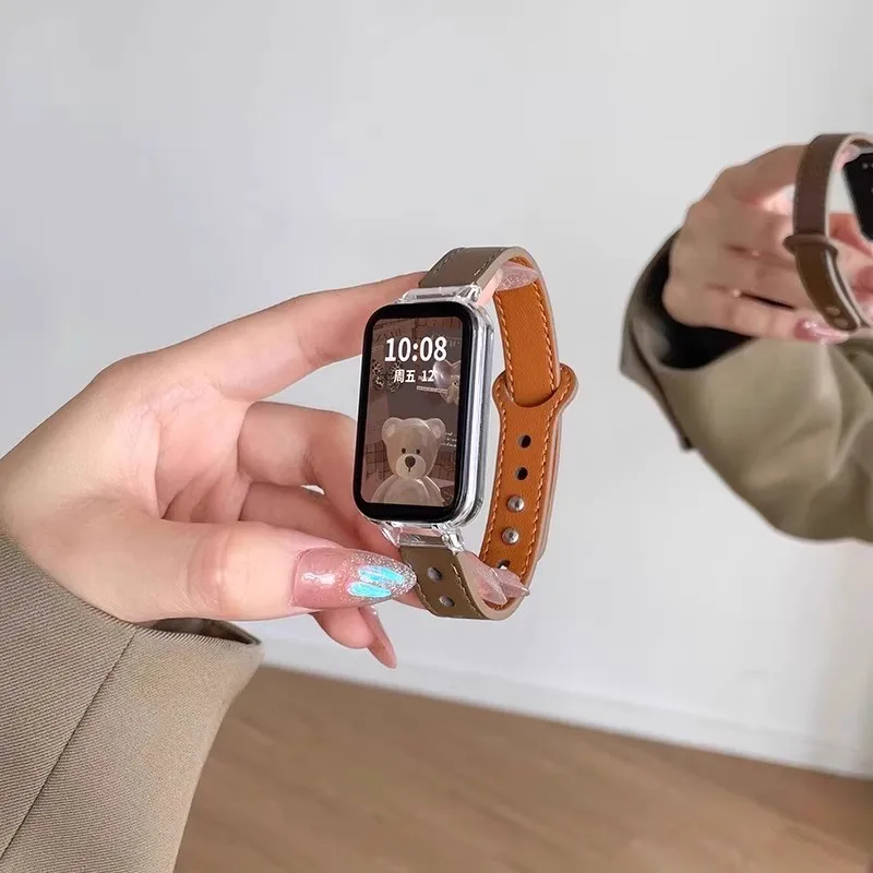 Premium Leather Strap for Smart Bracelet Wristbands - Elegant Accessories