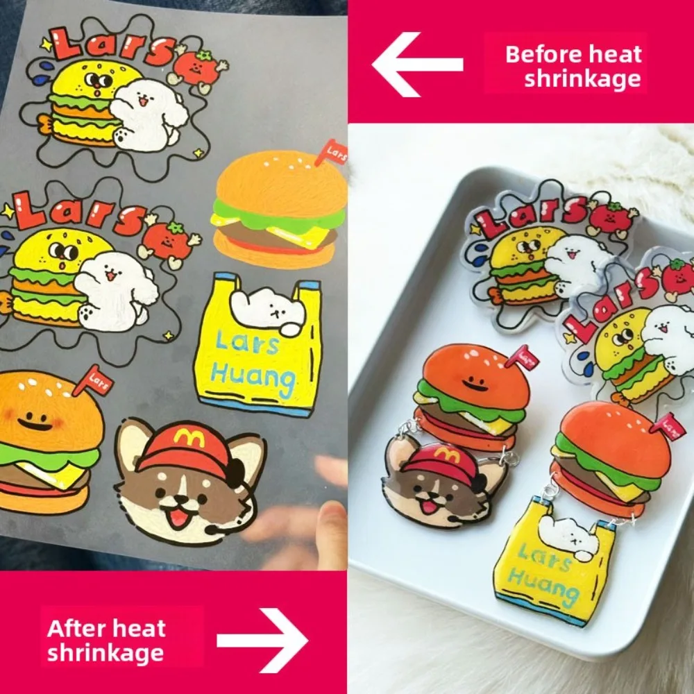 10/100 Pcs DIY 공예 수축 플라스틱 시트 수제 장식 및 예술 공예 제작 액세서리를 위한 반투명 열 필름