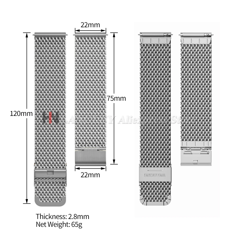 Elegant Milanese Mesh Stainless Steel Watchband Bracelet