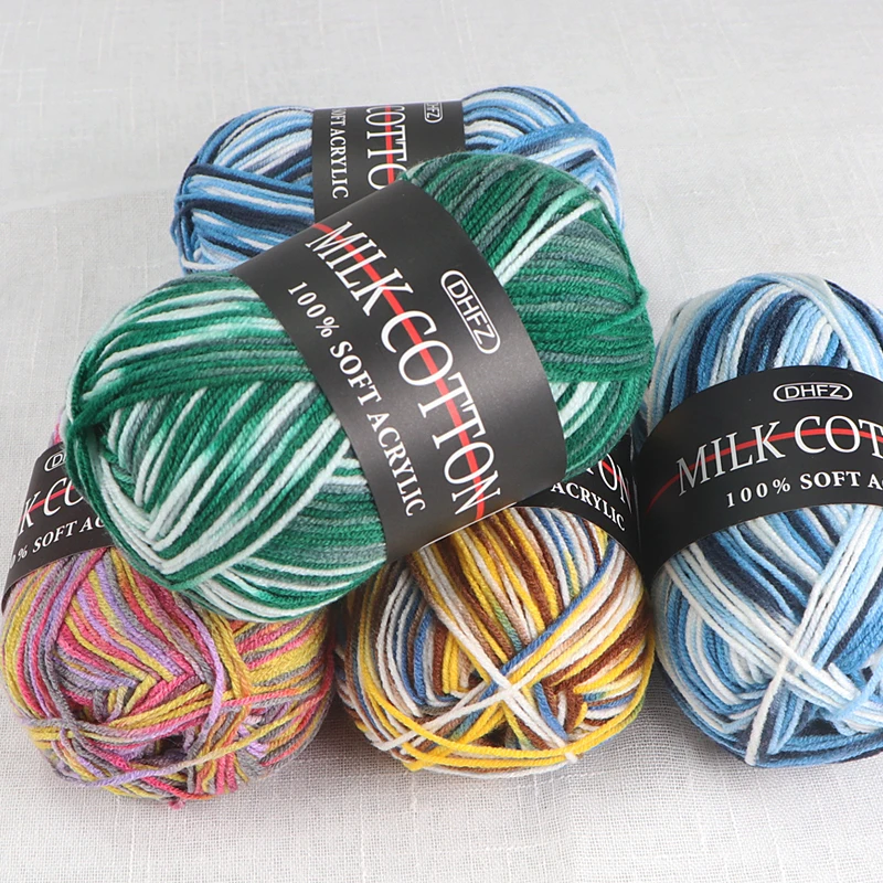 50g Milk Cotton Yarn Soft Warm Multi Color High Quality Baby Cotton Wool for Hand Knitted Sweater Hat Scarf Coat DIY Crafts 3