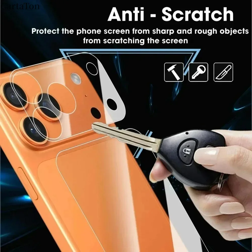 4-in-1 Lens and Back Screen Tempered Glass Protector - HD Clear Anti-Scratch Protective Films