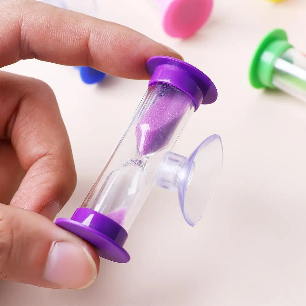 흡착컵이 있는 플라스틱 홈데코, 양치 시간 알림, 회전식 모래시계, 데스크탑 장식 모래시계
