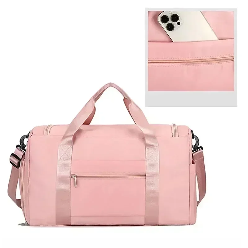 Women Fitness Gym Bags Wet Dry Separate Training Swimming Carry On Travel Luggage Shoulder Bag Weekender Overnight Duffle Bag 6