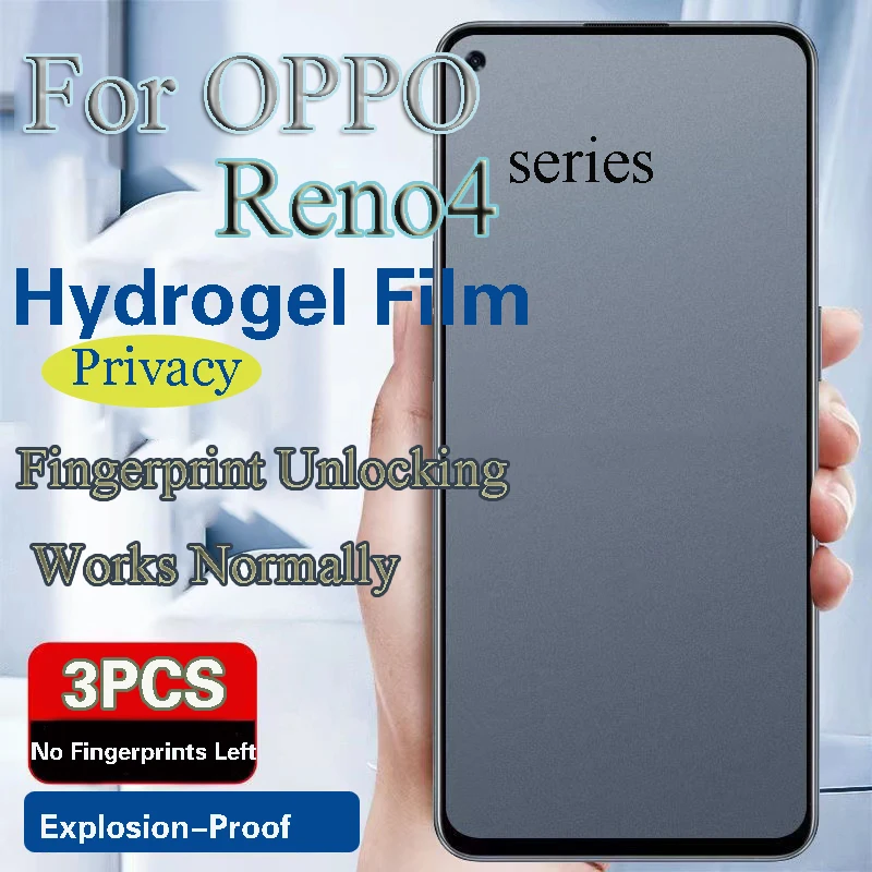 

Reno4Pro Privacy Screen Protector For OPPO Reno4 Pro Hydrogel Film Reno4SE Anti-Peeping Soft Fingerprint Unlocking