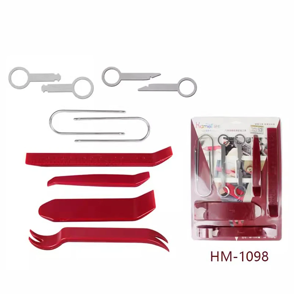 

10 Pcs Auto Trim Removal Tool Kit Car Inner Trim Removal Tools Panel Door Window Dash Audio Remover Installer Pry Tool HM-1098