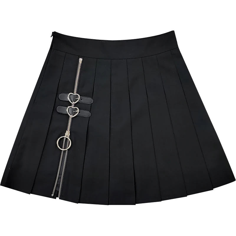 Gothic Black Pleated Mini Skirt Women Skort Punk Zipper High Waist Summer Kawaii Fashion 2022 Aesthetic Tennis Shorts Skirts y2k 3d printed dragon golf zipper hoodie vintage men tennis casual sweatshirt set hip hop streetwear clothes new sale tops