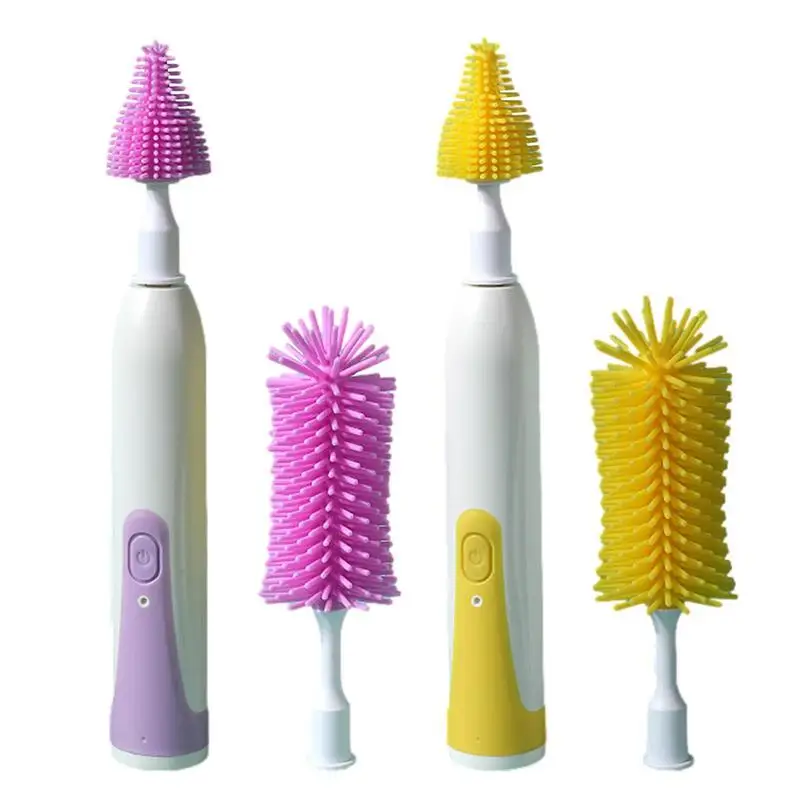 

Электрическая силиконовая щетка для бутылок, водонепроницаемая умная щетка для чистки детских бутылок, Многофункциональный кухонный набор с электрической щеткой для бутылок