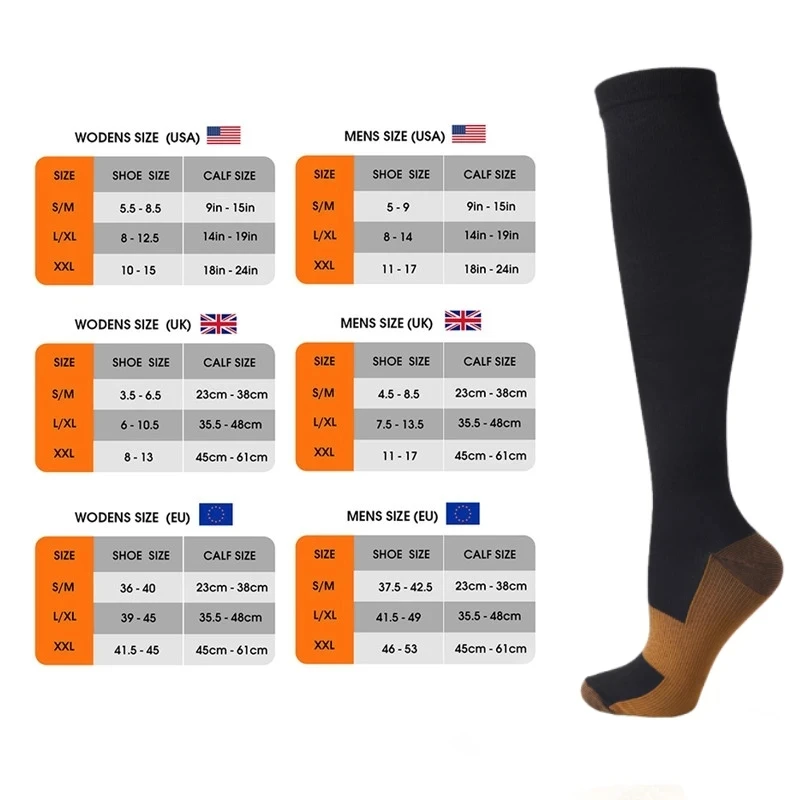 Compression Socks Medical Varicose Vein Pain Relief Pregnancy Swelling Solid Color Elastic Socks Outdoor Hiking Fitness Cycling cycling socks,compression socks