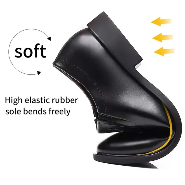 Zapatos de vestir de cuero genuino para hombre, calzado de negocios, transpirable, suela suave, Invisible, antideslizante, informal, para primavera y otoño - Imagen 6