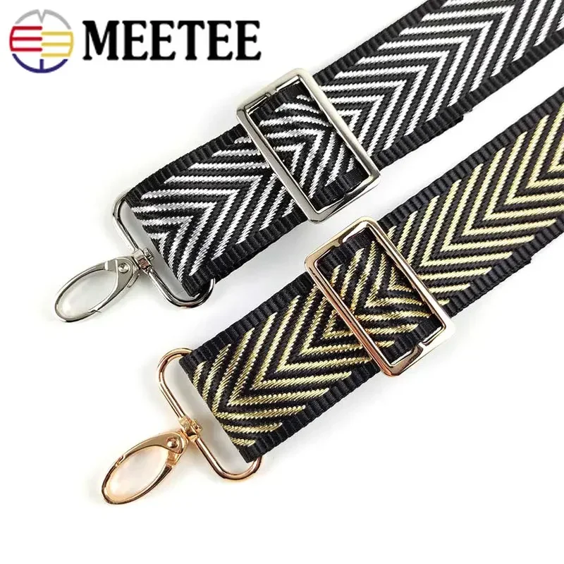 Meetee Jacquard Webbing Tape 2/5Meter 38mm Nylon Decor Ribbon Bag Strap Safety Belt Band Backpack Clothes DIY Sewing Accessories