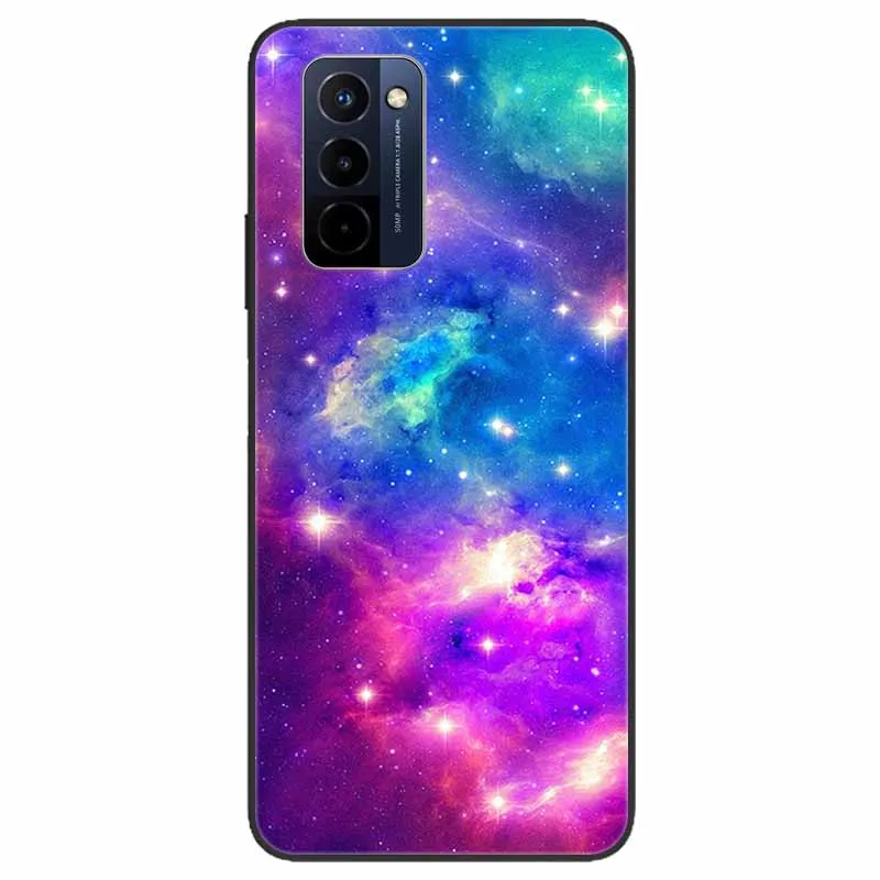 Stylish Black TPU Soft Silicone Bumper Case with Cartoon Flowers and Animals Design