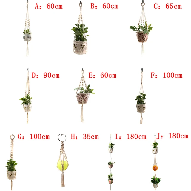 9 Styles Pot Holder Makrame Növényi Függő Ültető Kosár Jute Fonott Kötél Kézműves - Image 4