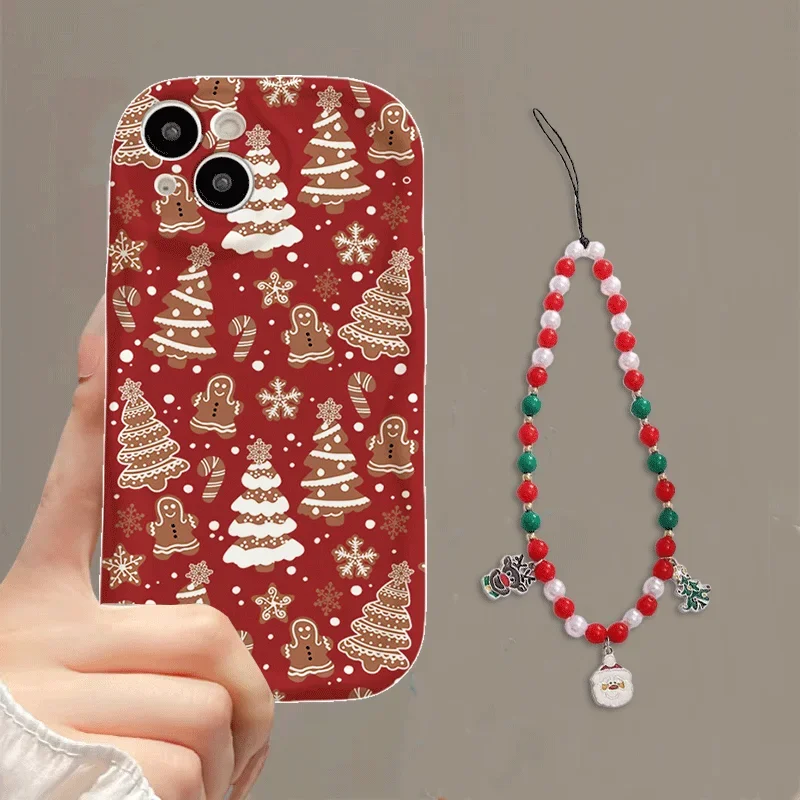 Festive Christmas Charm Lanyard Phone Case