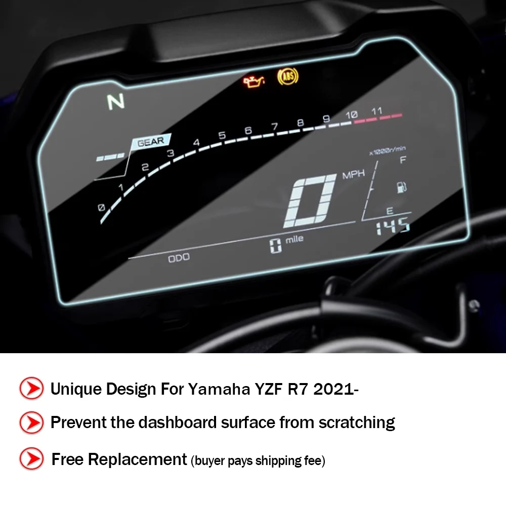 야마하 YZF R7 클러스터 스크래치 방지 계량기 필름, 대시보드 커버 스크린 보호대, 2021 2022 2023 2024 오토바이 액세서리