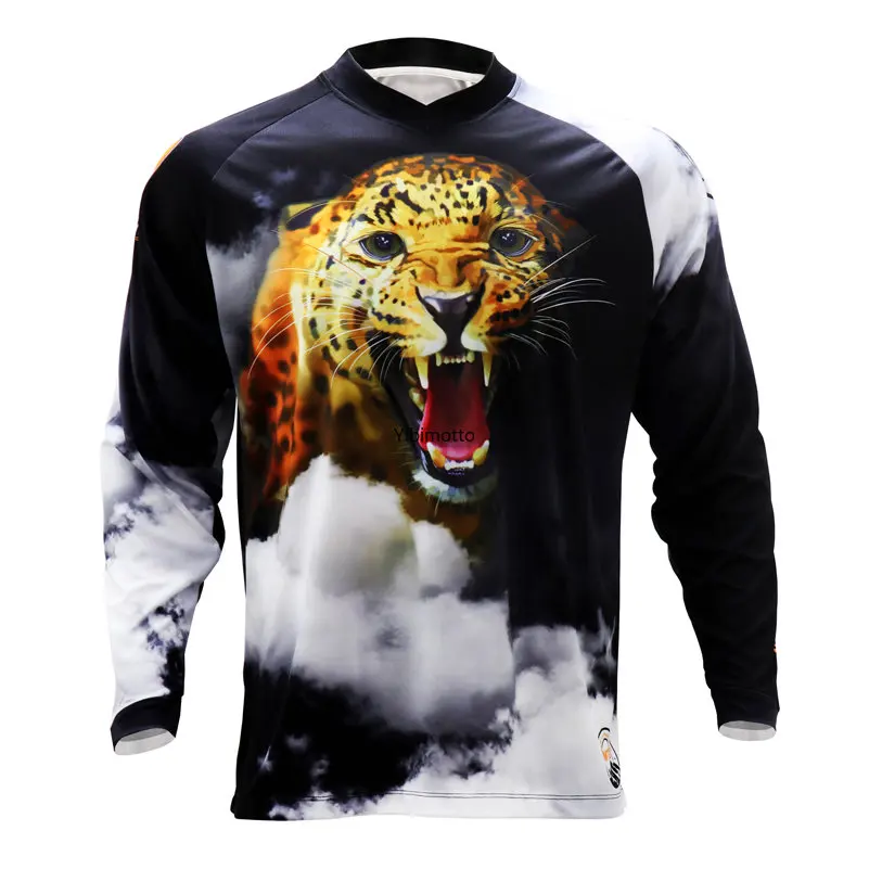

2023 Men Cycling Downhill Jersey Quick Dry Leopard MTB Road Bike Shirts Mountain Bicycle Wear Maillot Ciclismo clothing